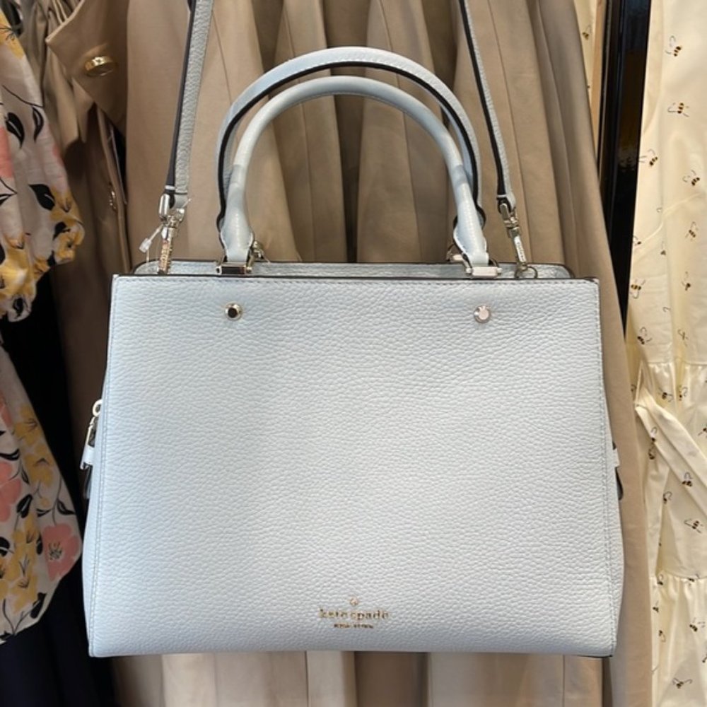 Kate Spade Leila Medium Triple Compartment Satchel Hazy Morning Color - Picture 10 of 16